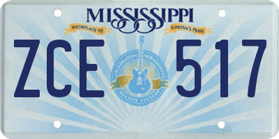 MS license plate ZCE517
