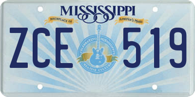 MS license plate ZCE519