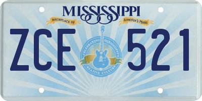 MS license plate ZCE521