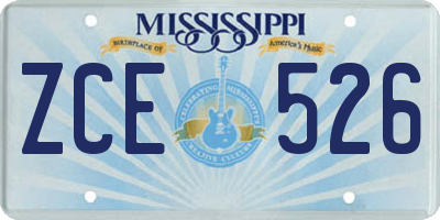 MS license plate ZCE526