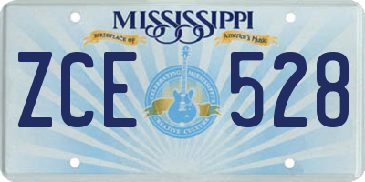 MS license plate ZCE528