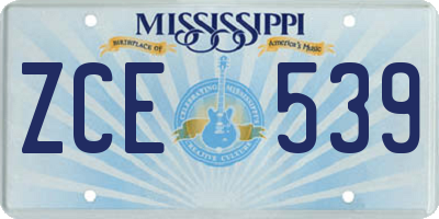 MS license plate ZCE539