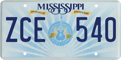 MS license plate ZCE540