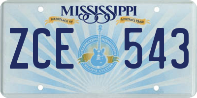 MS license plate ZCE543