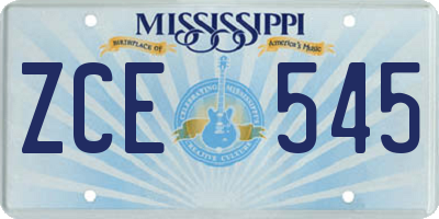 MS license plate ZCE545