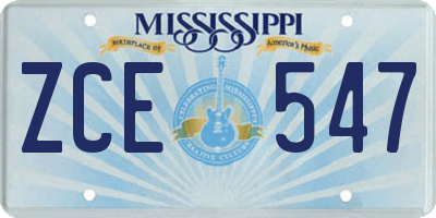MS license plate ZCE547