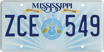 MS license plate ZCE549