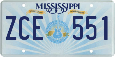 MS license plate ZCE551