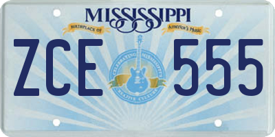 MS license plate ZCE555