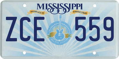 MS license plate ZCE559
