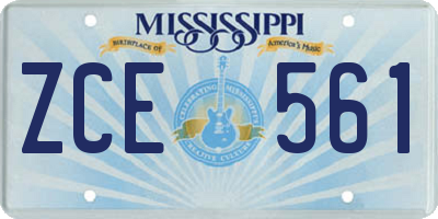 MS license plate ZCE561