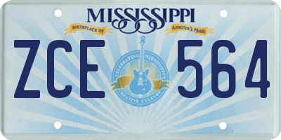 MS license plate ZCE564