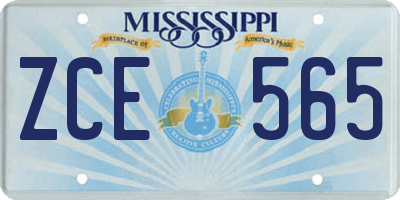 MS license plate ZCE565