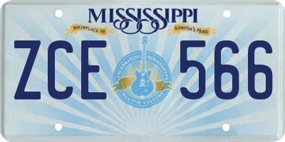 MS license plate ZCE566