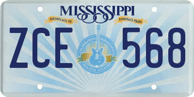 MS license plate ZCE568