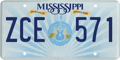 MS license plate ZCE571