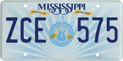MS license plate ZCE575