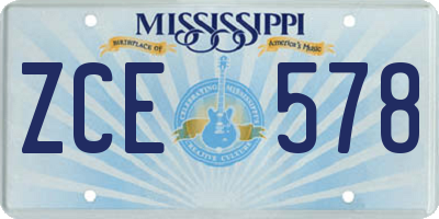 MS license plate ZCE578