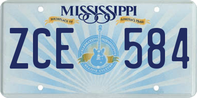 MS license plate ZCE584