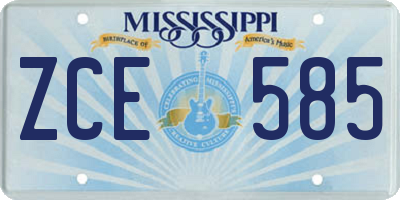 MS license plate ZCE585
