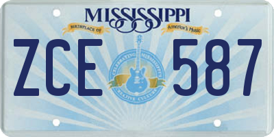 MS license plate ZCE587