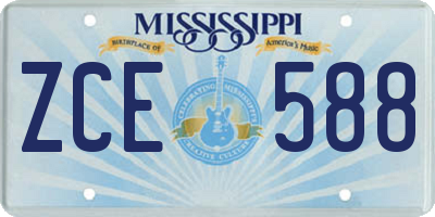 MS license plate ZCE588