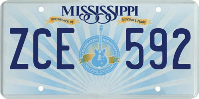 MS license plate ZCE592
