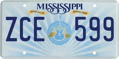 MS license plate ZCE599