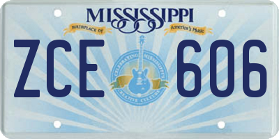 MS license plate ZCE606