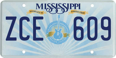 MS license plate ZCE609