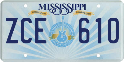 MS license plate ZCE610
