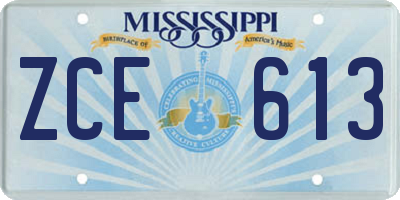 MS license plate ZCE613