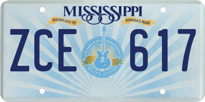 MS license plate ZCE617