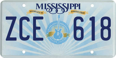 MS license plate ZCE618