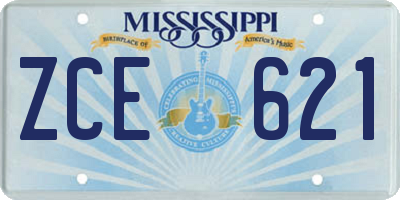 MS license plate ZCE621