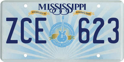 MS license plate ZCE623