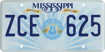 MS license plate ZCE625