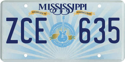MS license plate ZCE635