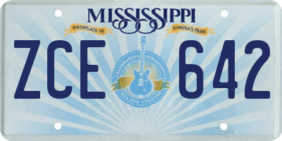MS license plate ZCE642