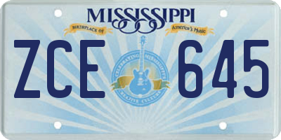 MS license plate ZCE645