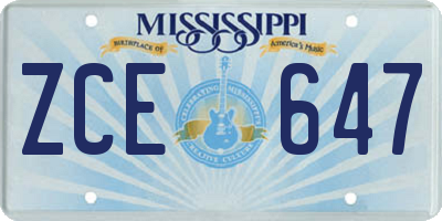 MS license plate ZCE647