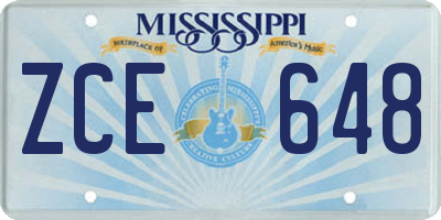MS license plate ZCE648