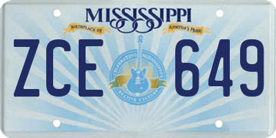 MS license plate ZCE649