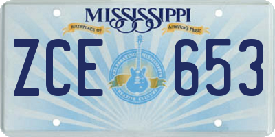 MS license plate ZCE653