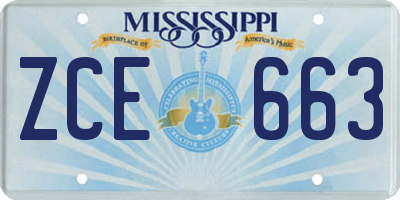 MS license plate ZCE663