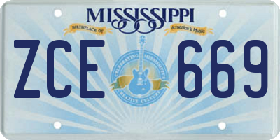MS license plate ZCE669
