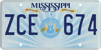 MS license plate ZCE674