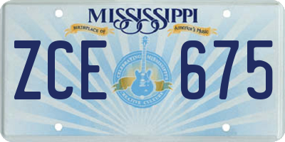 MS license plate ZCE675