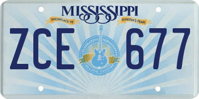 MS license plate ZCE677