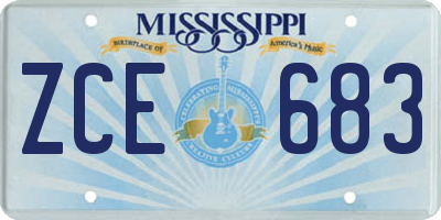MS license plate ZCE683